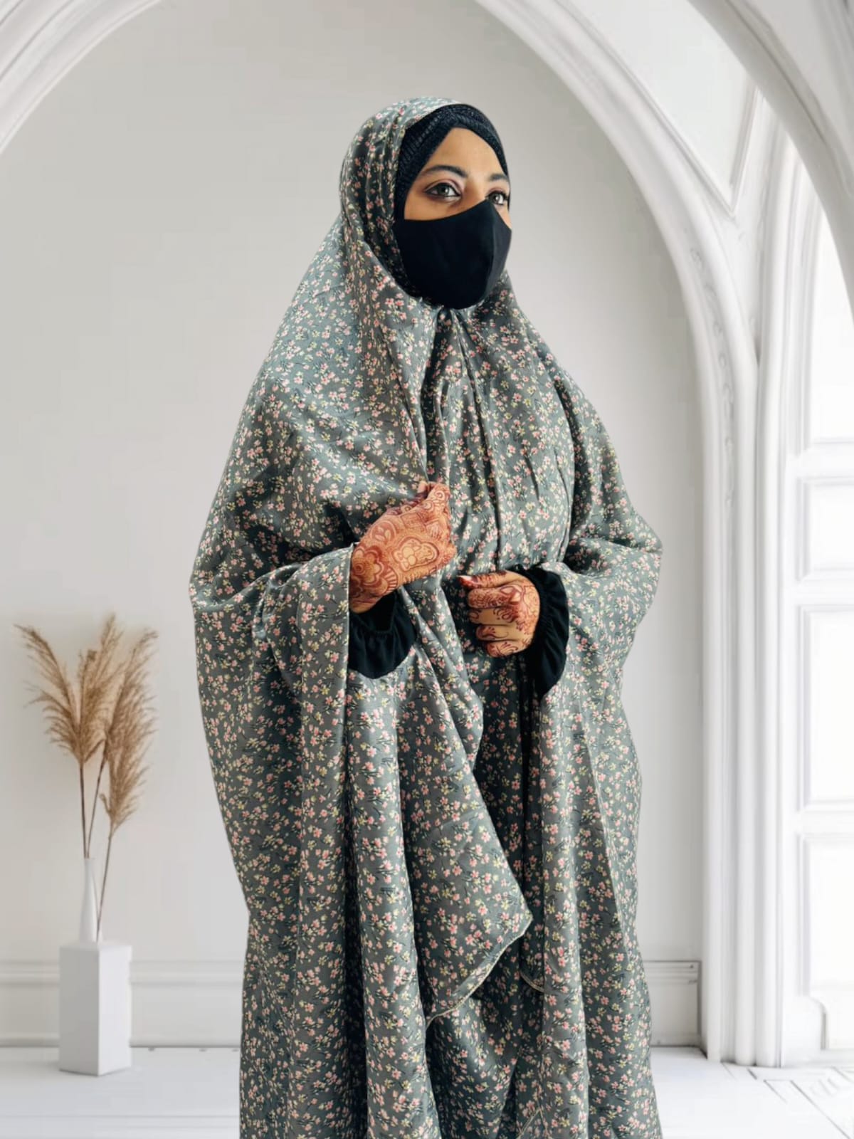 Chadar with Sleeves - Prayer / Namaz Chadar Full Hijab Color Grey