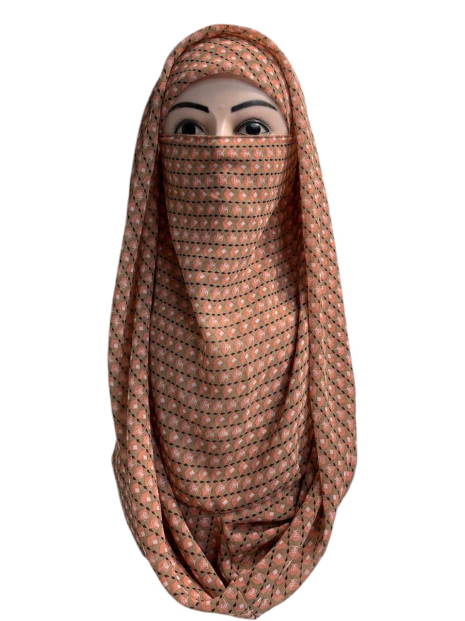 Printed Ninja Nector Hijab With Niqab Design D5