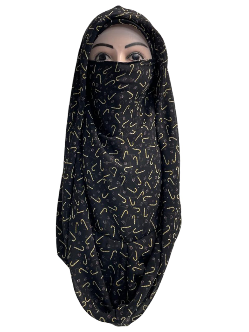 Printed Ninja Nector Hijab With Niqab Design D6