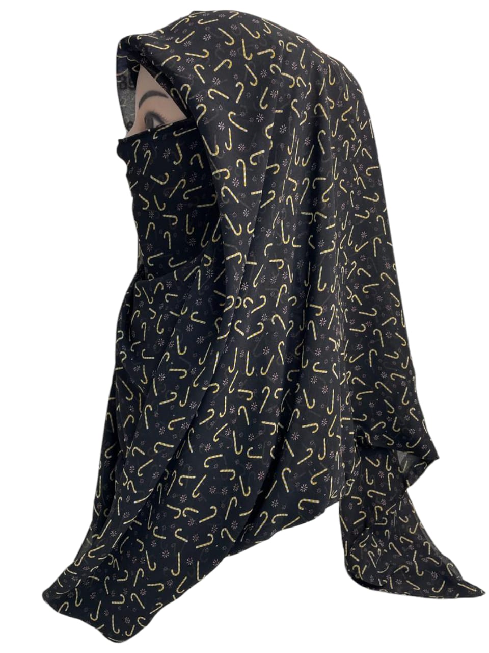 Printed Ninja Nector Hijab With Niqab Design D6