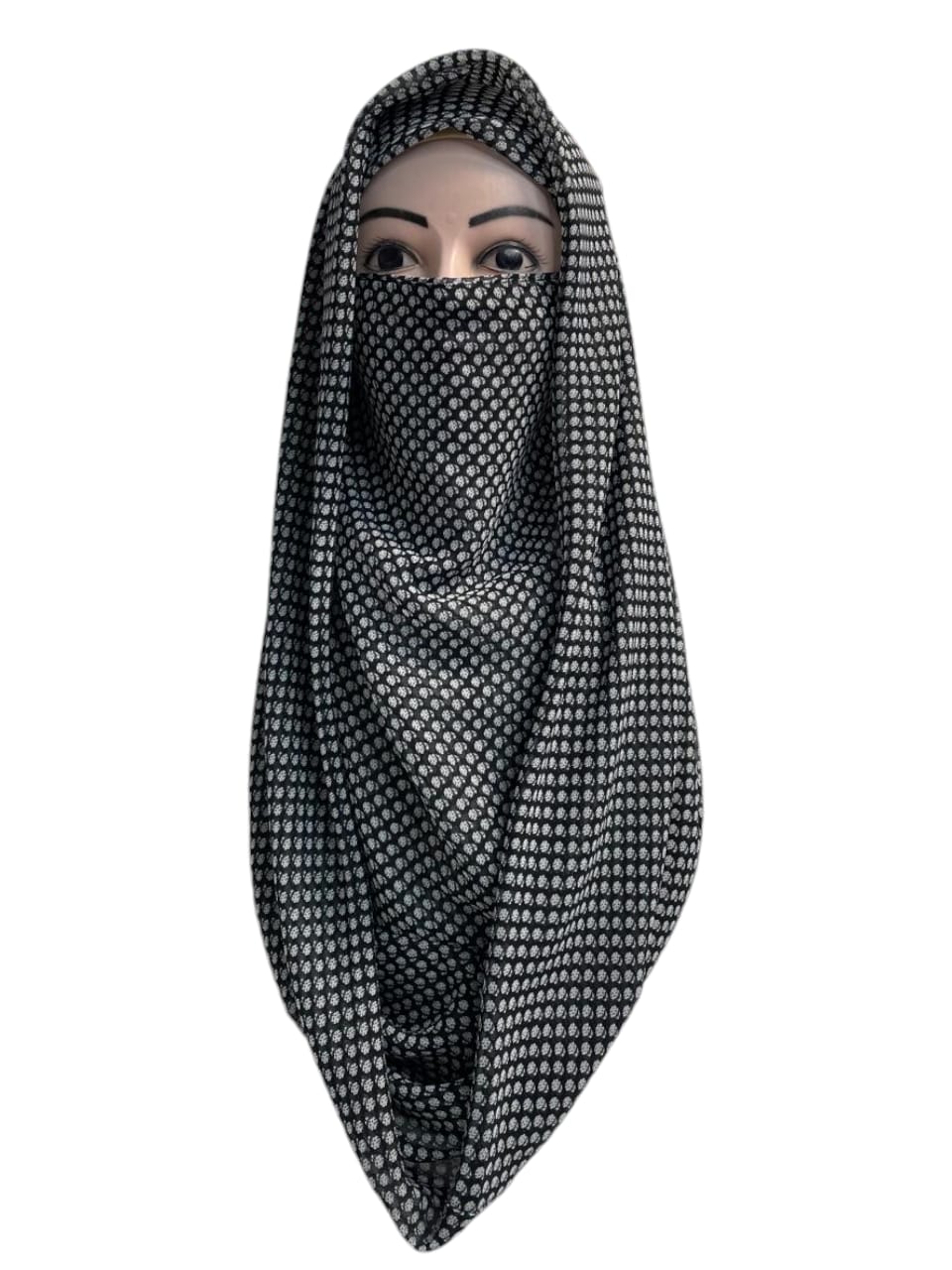 Printed Ninja Nector Hijab With Niqab Design D8