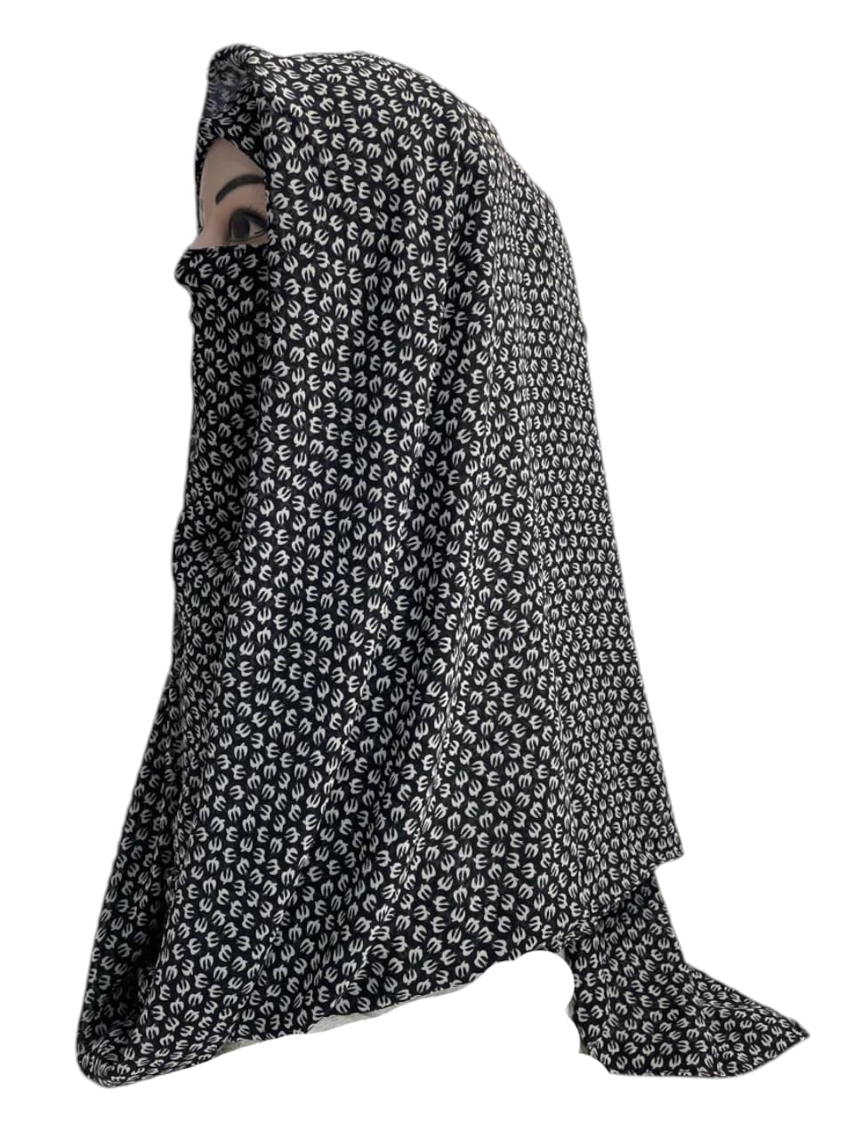 Printed Ninja Nector Hijab With Niqab Design D8
