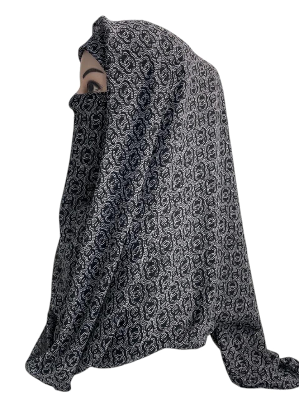Printed Ninja Nector Hijab With Niqab Design D10