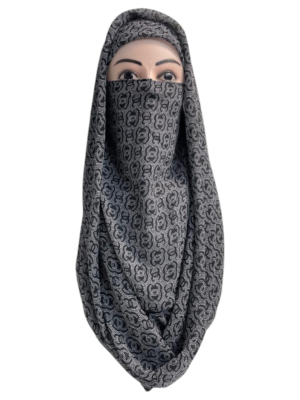 Printed Ninja Nector Hijab With Niqab Design D10