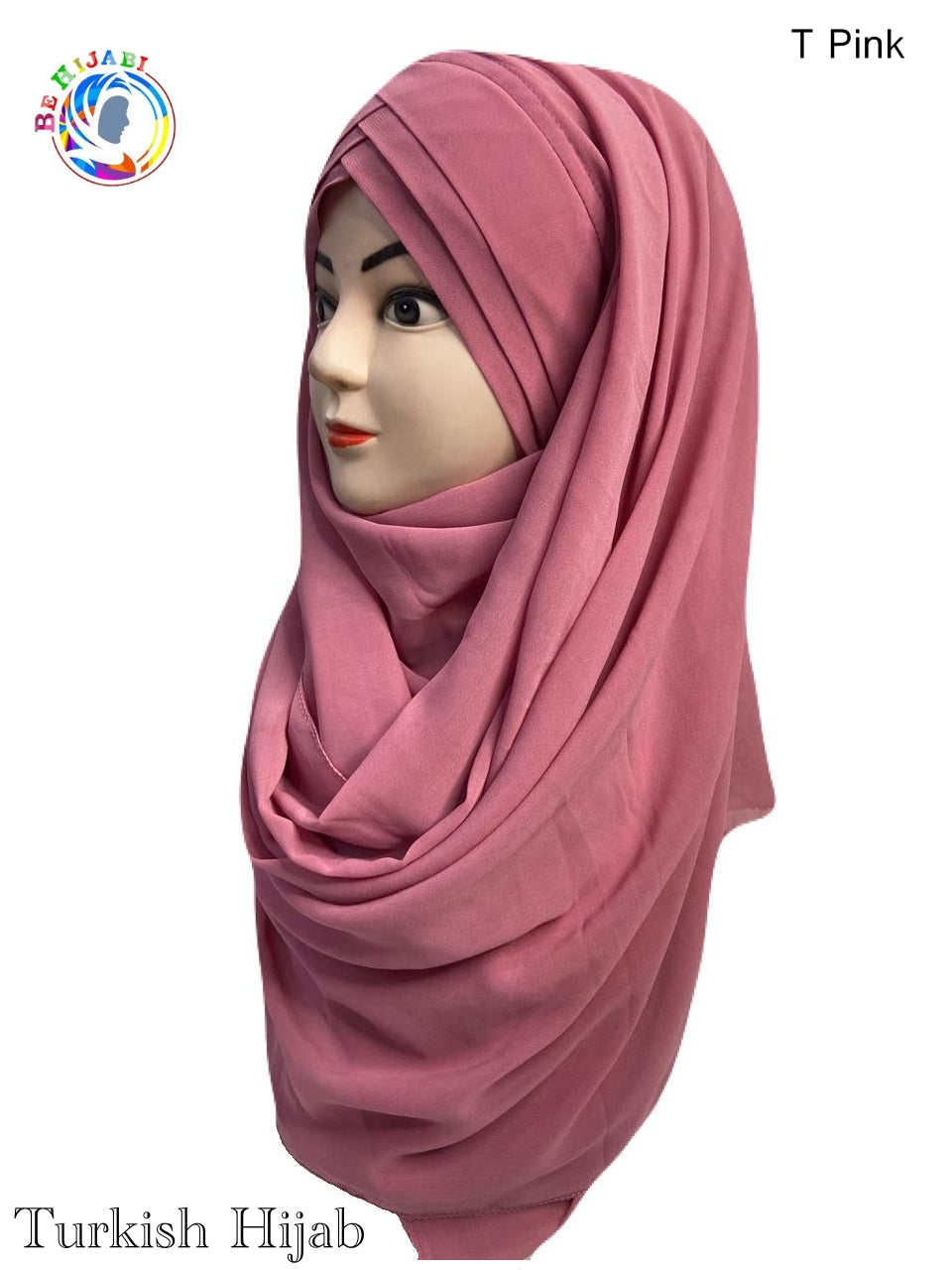 Turkish Scarf Chiffon Layer instant Ready To Wear Color T PInk
