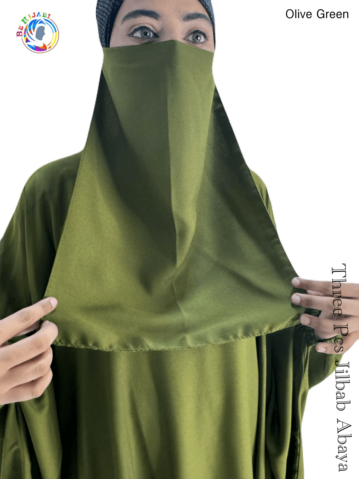 3 Piece Jilbab set Color Olive Green