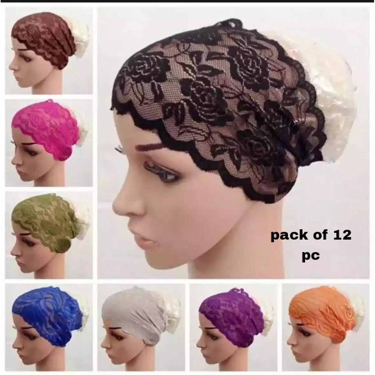 Pack of 12 LADIES LACE BANDS NET CAPS