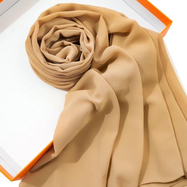 Plain Georgette Chiffon Scarves Color Dark Skin