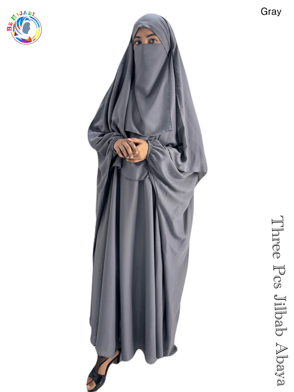 3 Piece Jilbab set Color Gray