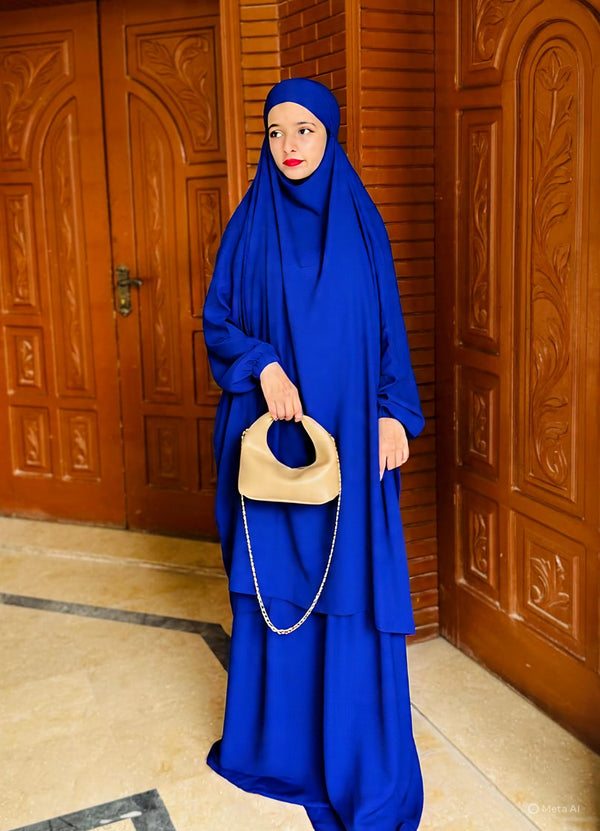 Three Piece Jilbab Color Royal Blue
