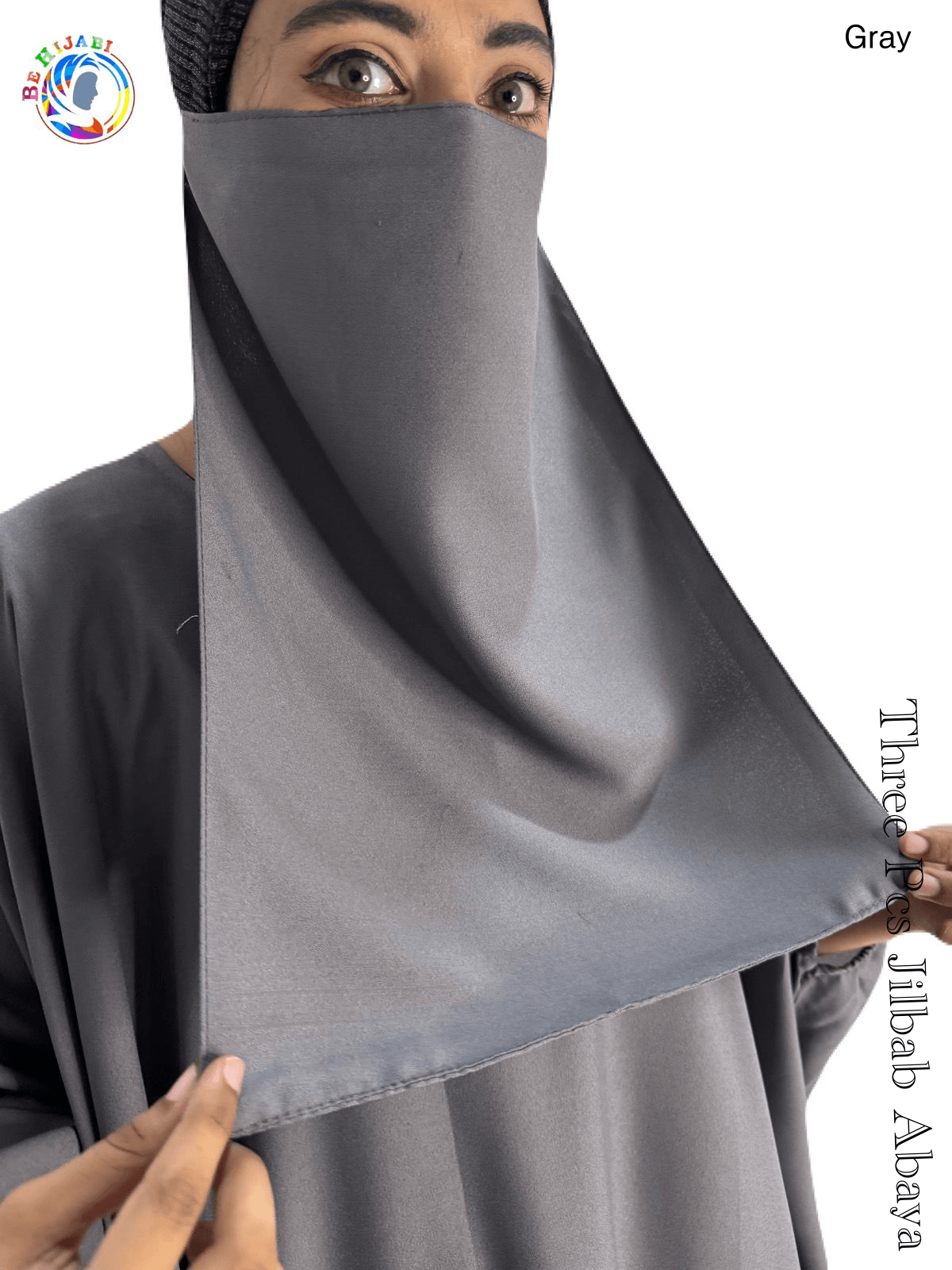 3 Piece Jilbab set Color Gray