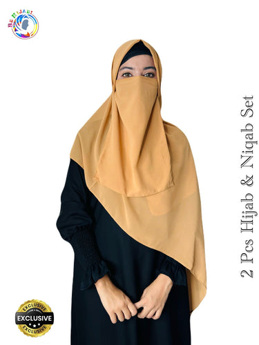 2 Pcs Hijab & Niqab Set Color Skin