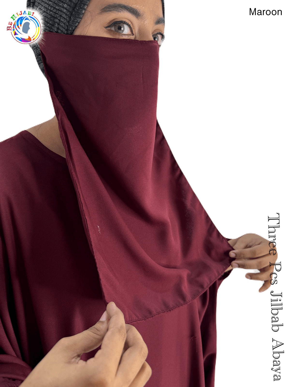 3 Piece Jilbab set Color Maroon