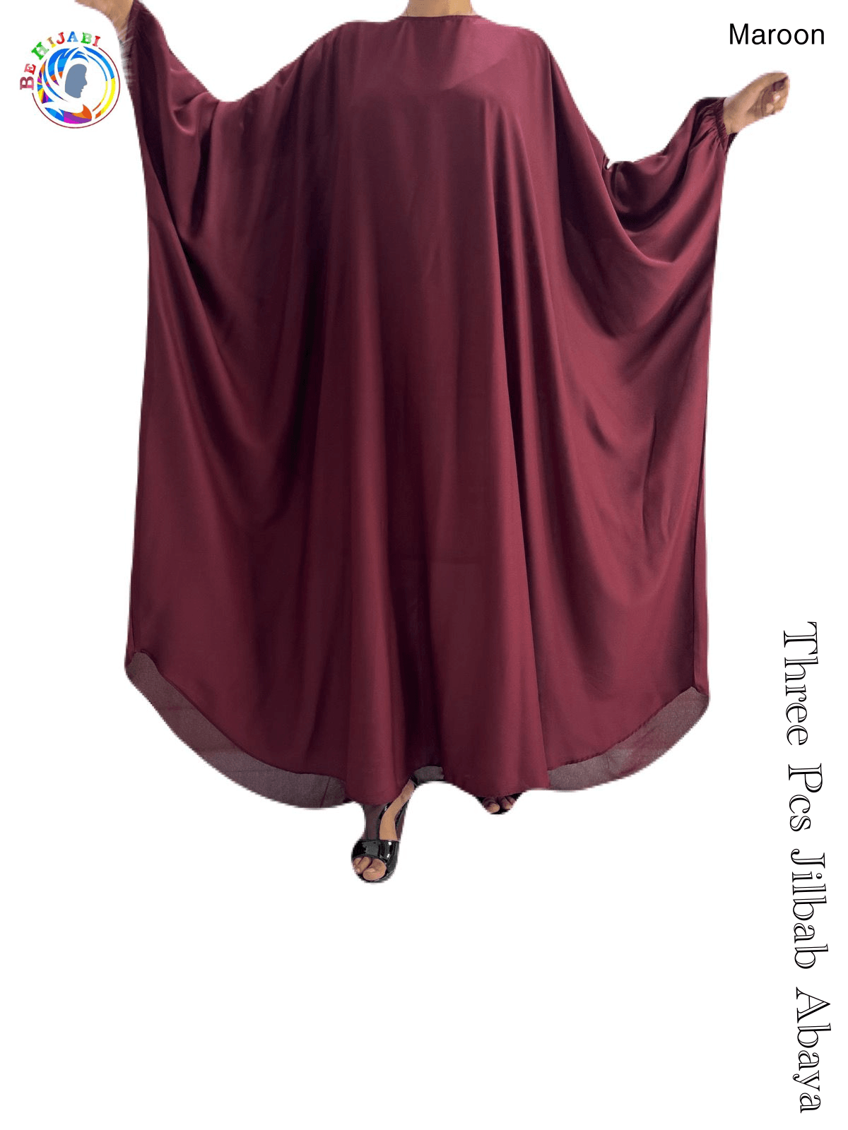 3 Piece Jilbab set Color Maroon