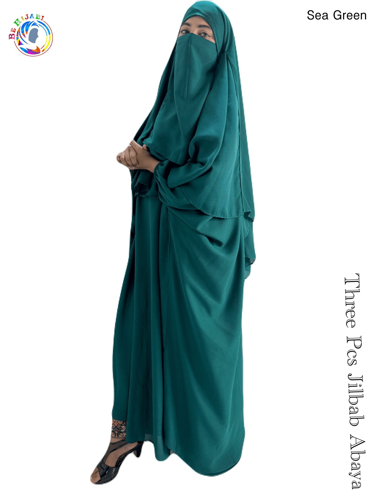 3 Piece Jilbab set Color Sea Green