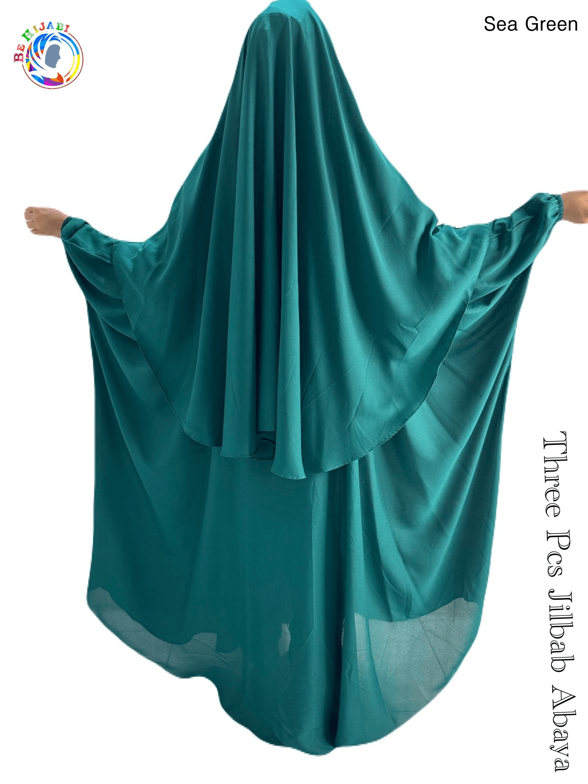 3 Piece Jilbab set Color Sea Green