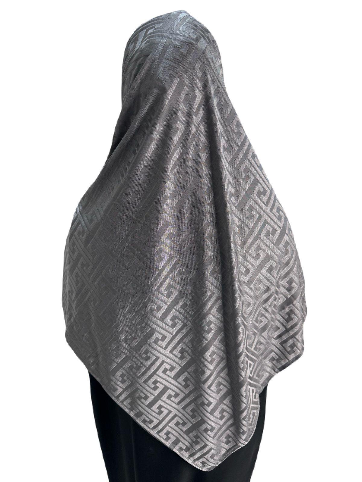 Self Design Silky Jersey Hijabs Grey