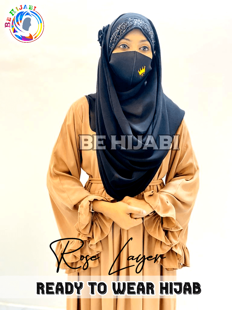 Black Rose Layer Hijab Ready To Wear