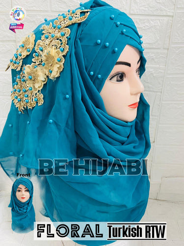 Floral Turkish Ready To Wear Hijab