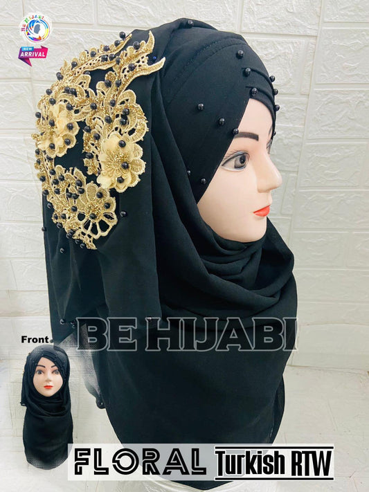 Floral Turkish Ready To Wear Hijab