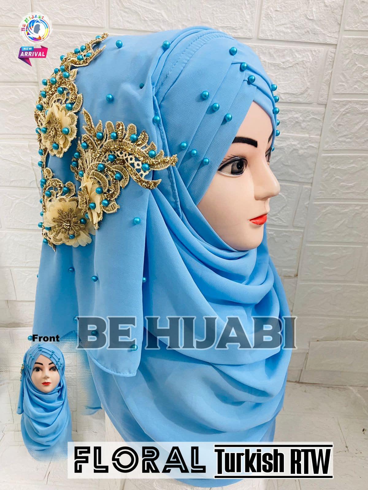 Floral Turkish Ready To Wear Hijab