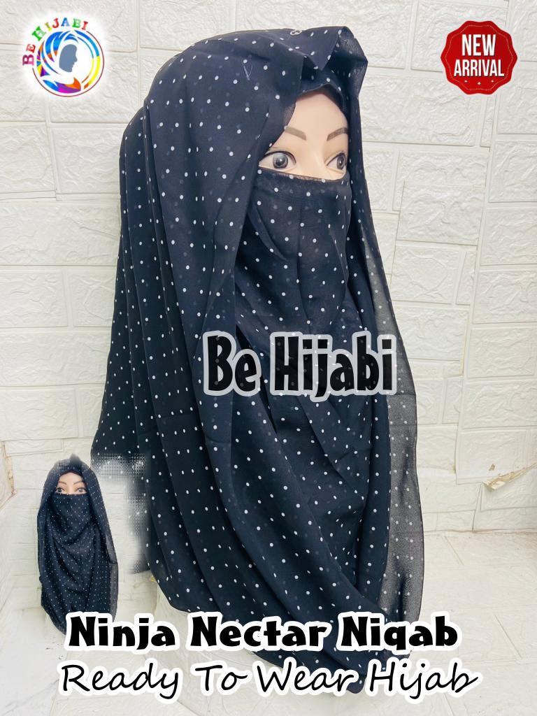 Printed Ninja Nector Hijab With Niqab Design 39