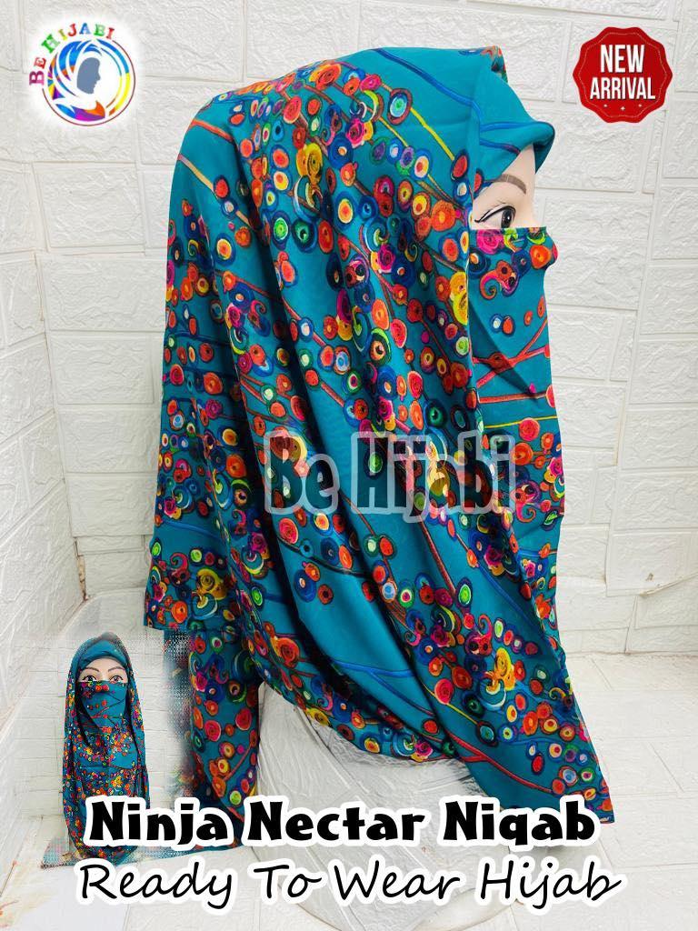 Printed Ninja Nector Hijab With Niqab Design 25