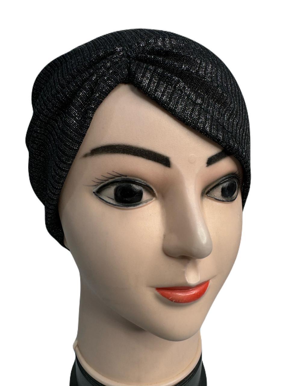 Side Parting Hijab Cap Black