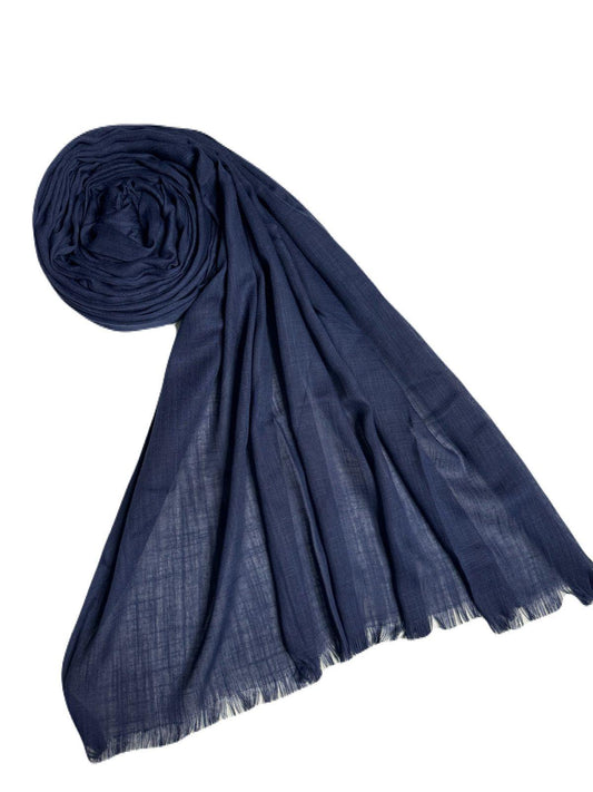 Lawn Plain Premium Hijabs Color Navy Blue