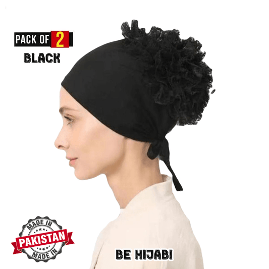 Flower Volume Cap Pack Of 2 Black