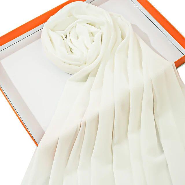 Plain Georgette Chiffon Scarves Color Off White