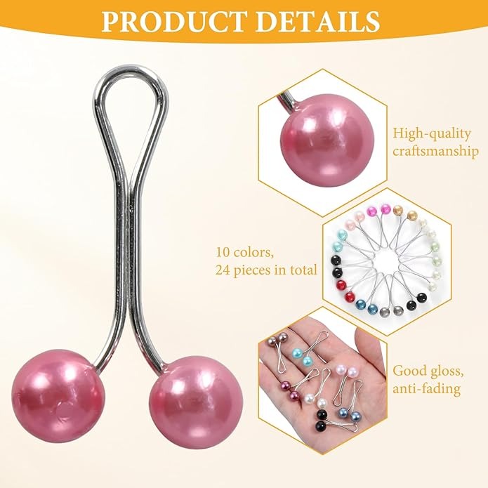 6 Pcs Hijab Pins for Women, Hijab Clips,