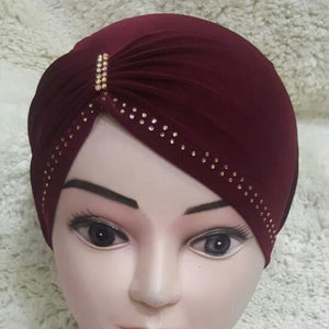 Side Party Hijab Cap Maroon