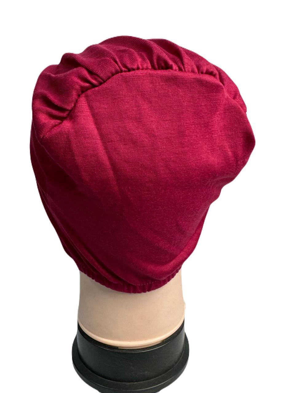 Side Parting Hijab Cap Maroon