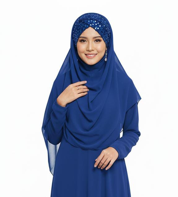 Bridal Hijab Shining Star 2.0 Royal Blue