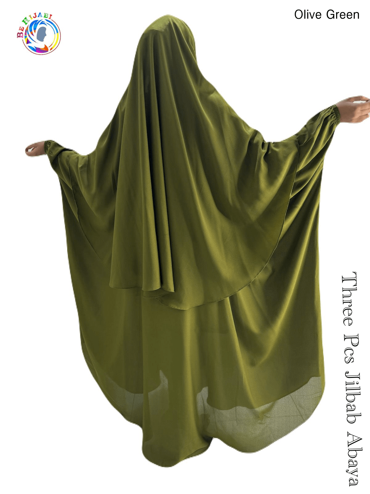 3 Piece Jilbab set Color Olive Green