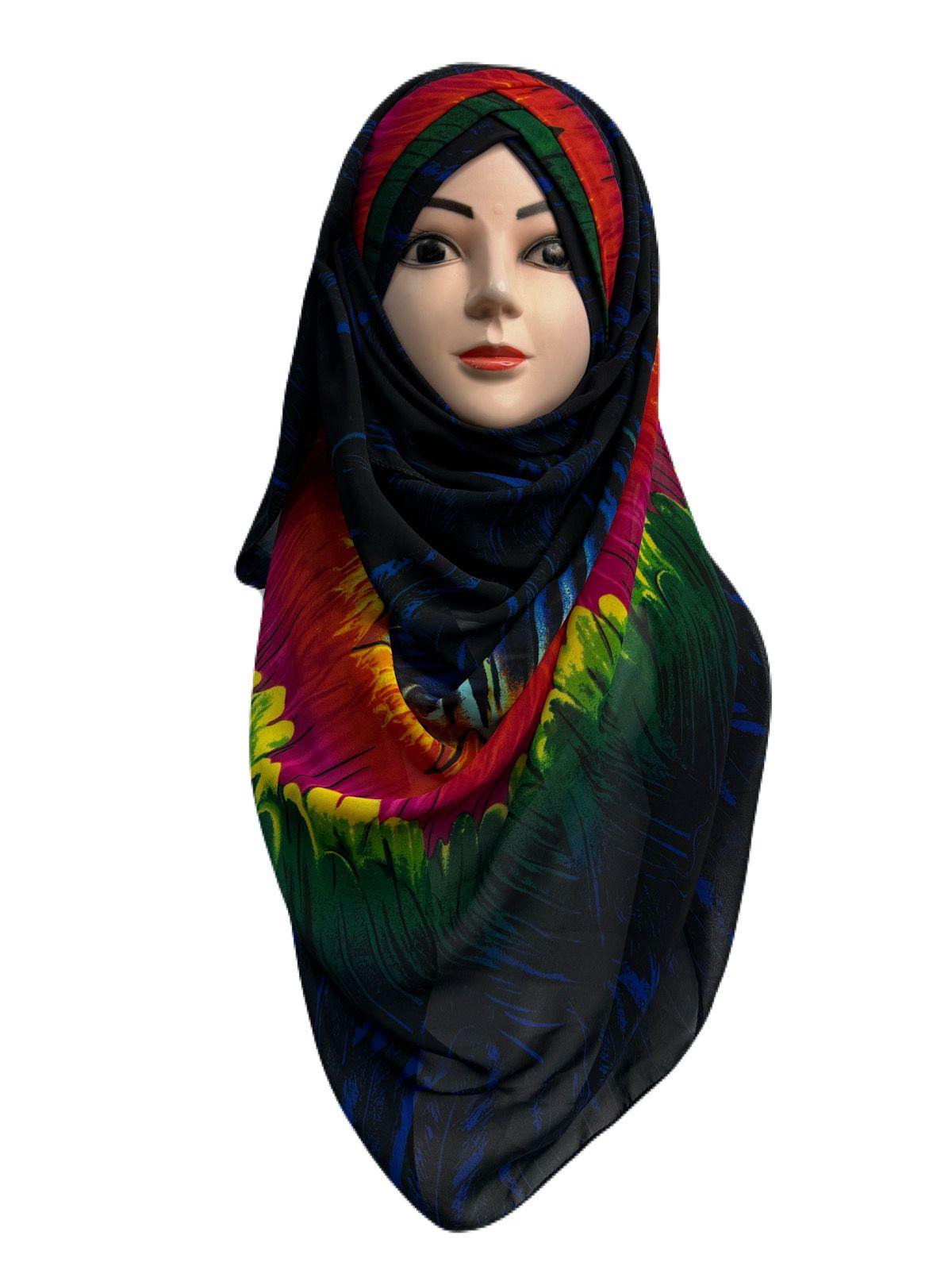 Printed Chiffon Turkish Ready to Wear Hijab Multi