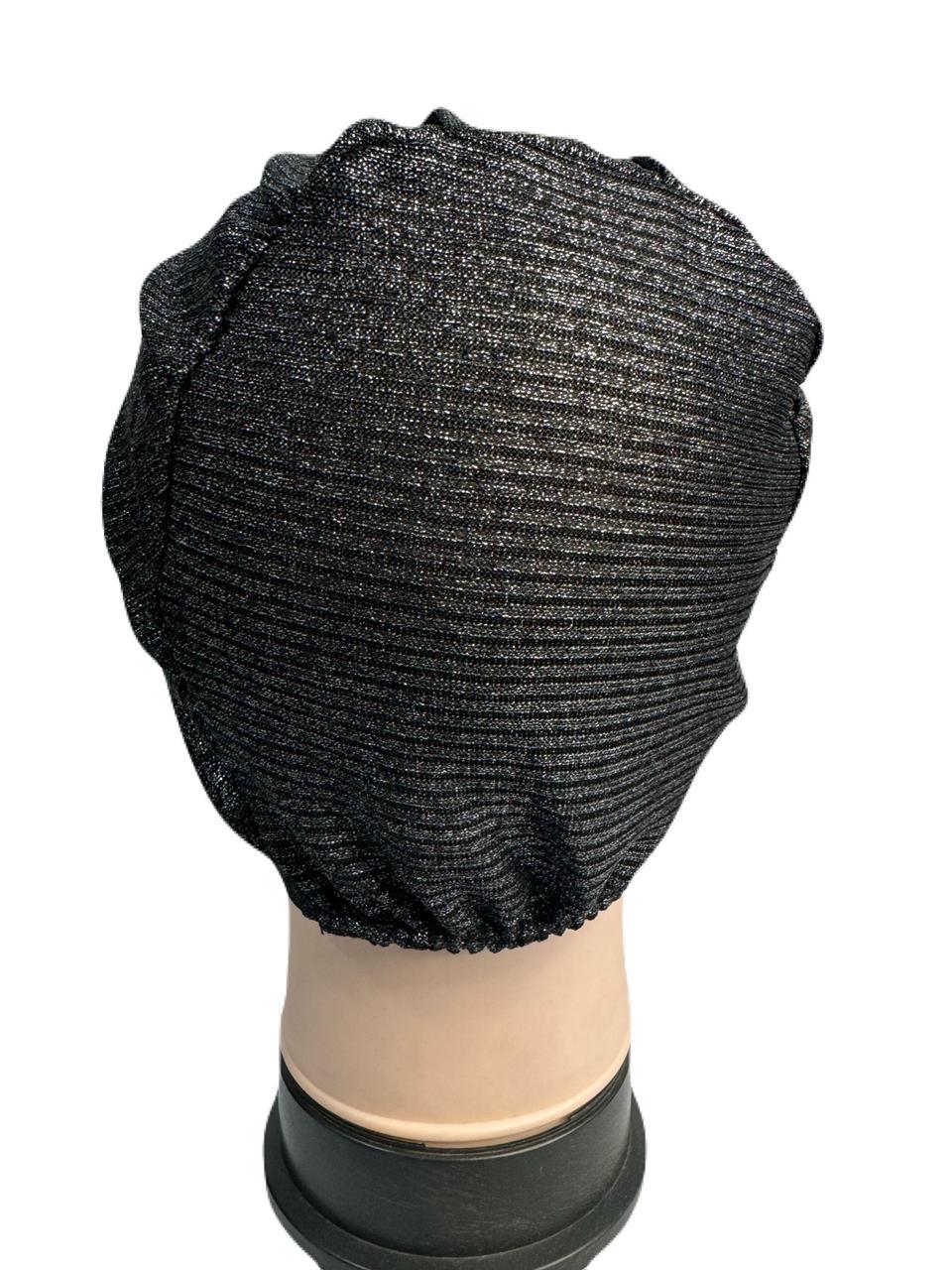 Side Parting Hijab Cap Black