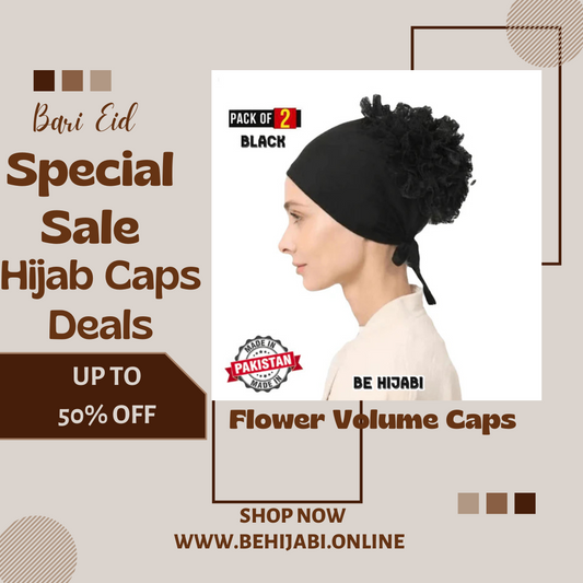Flower Volume Cap Pack Of 2 Black