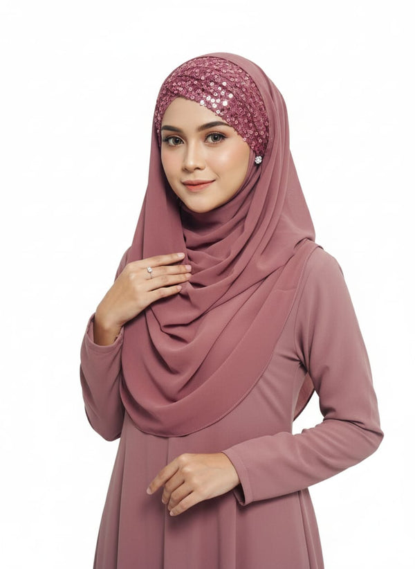 Bridal Hijab Shining Star 2.0 Dusty Rose