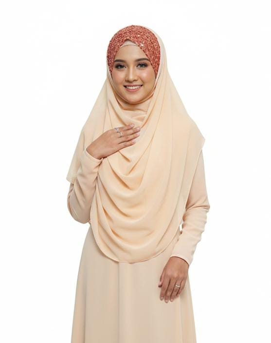 Bridal Hijab Shining Star 2.0 Light Peach