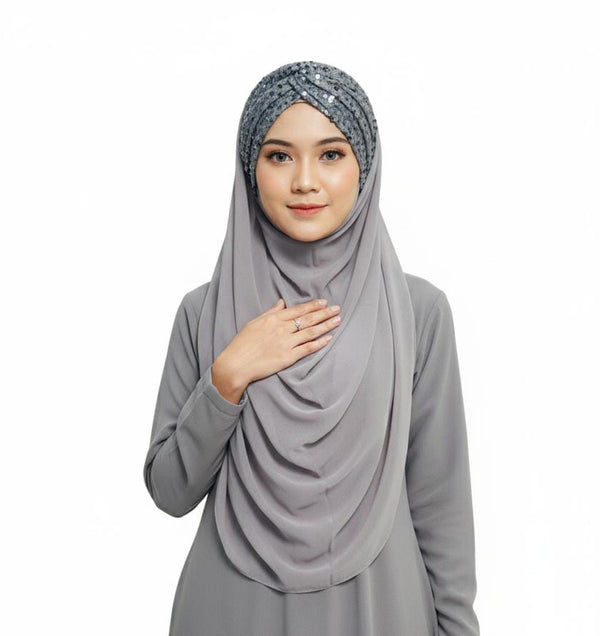 Bridal Hijab Shining Star 2.0 Grey