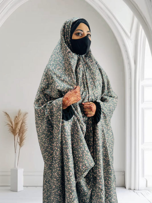 Chadar with Sleeves - Prayer / Namaz Chadar Full Hijab Color Grey