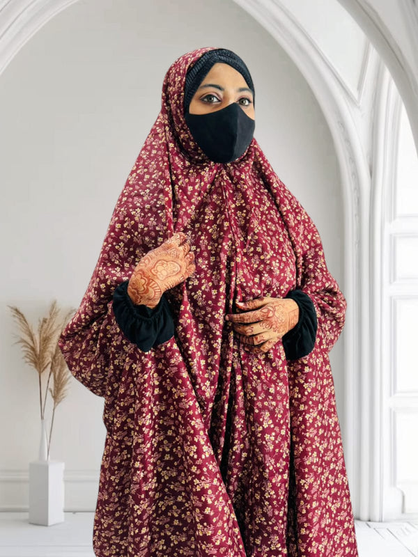 Chadar with Sleeves - Prayer / Namaz Chadar Full Hijab Color Maroon
