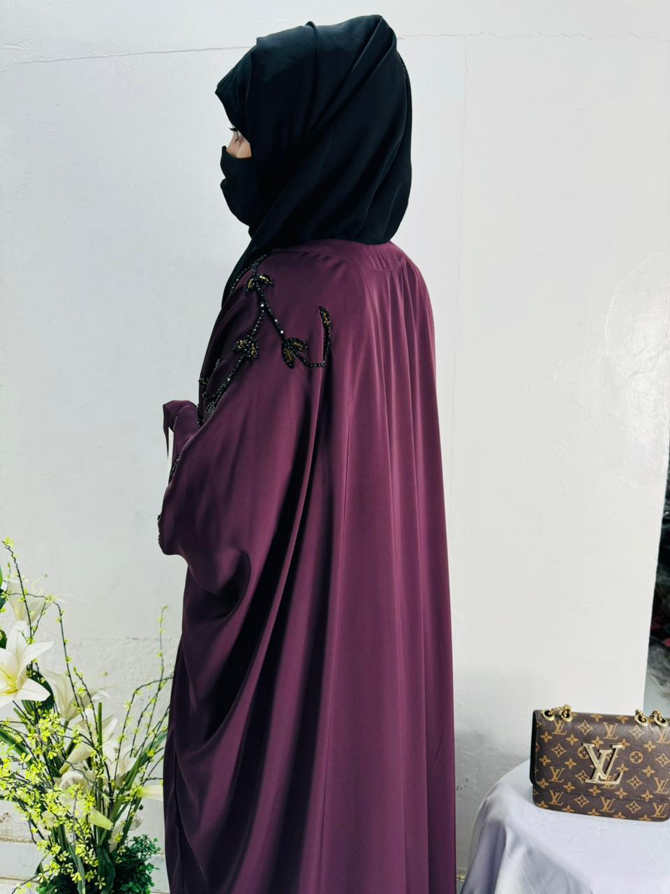 Cutdana Work Abaya Design 7