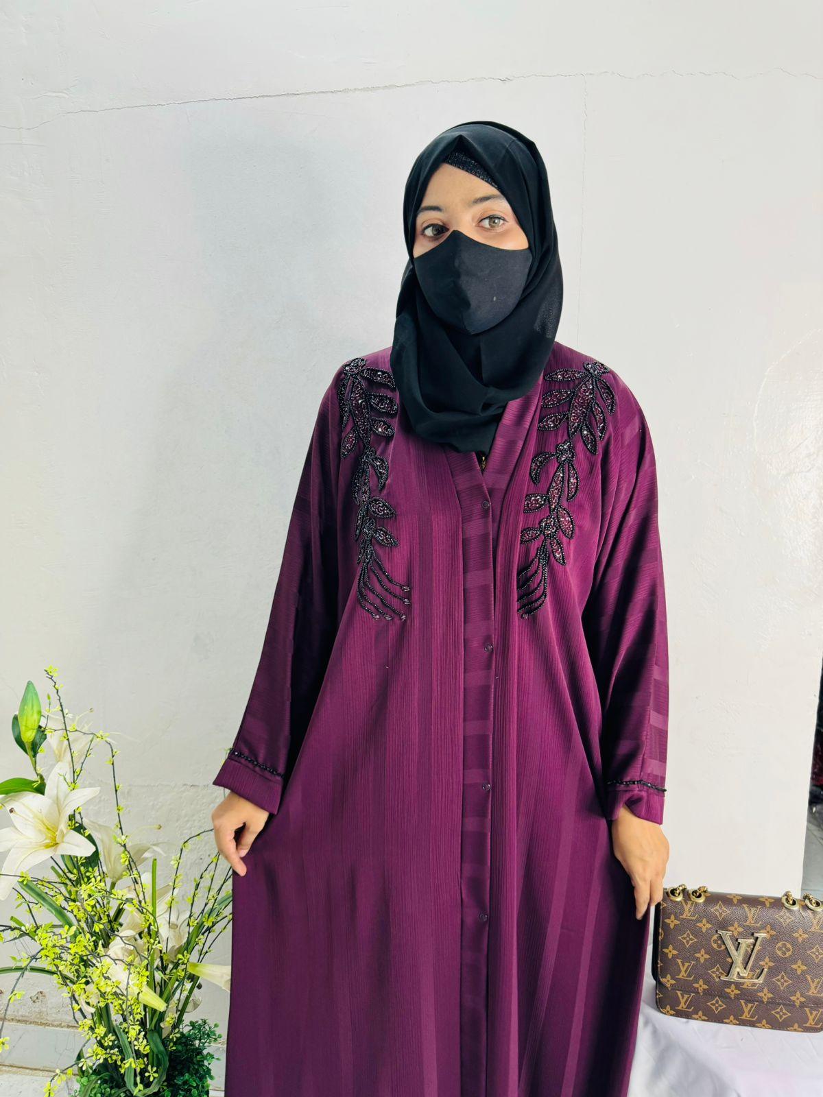 Cutdana Work Abaya Design 13