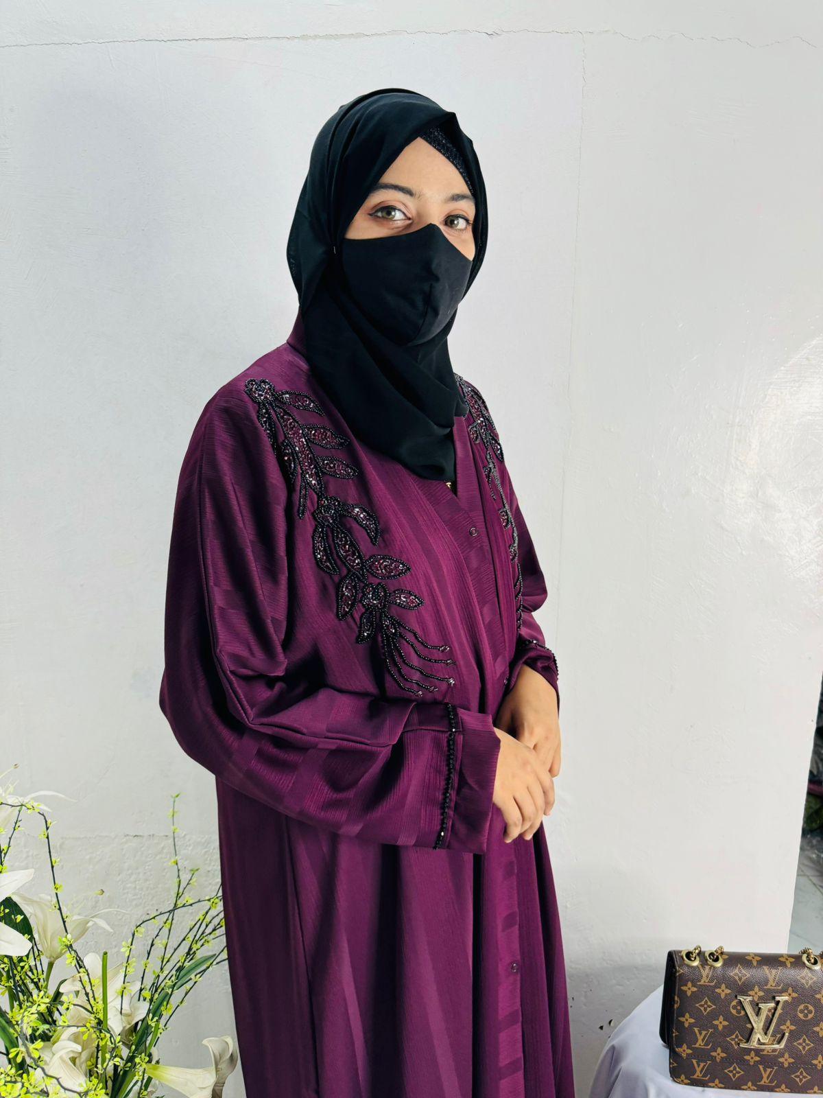 Cutdana Work Abaya Design 13