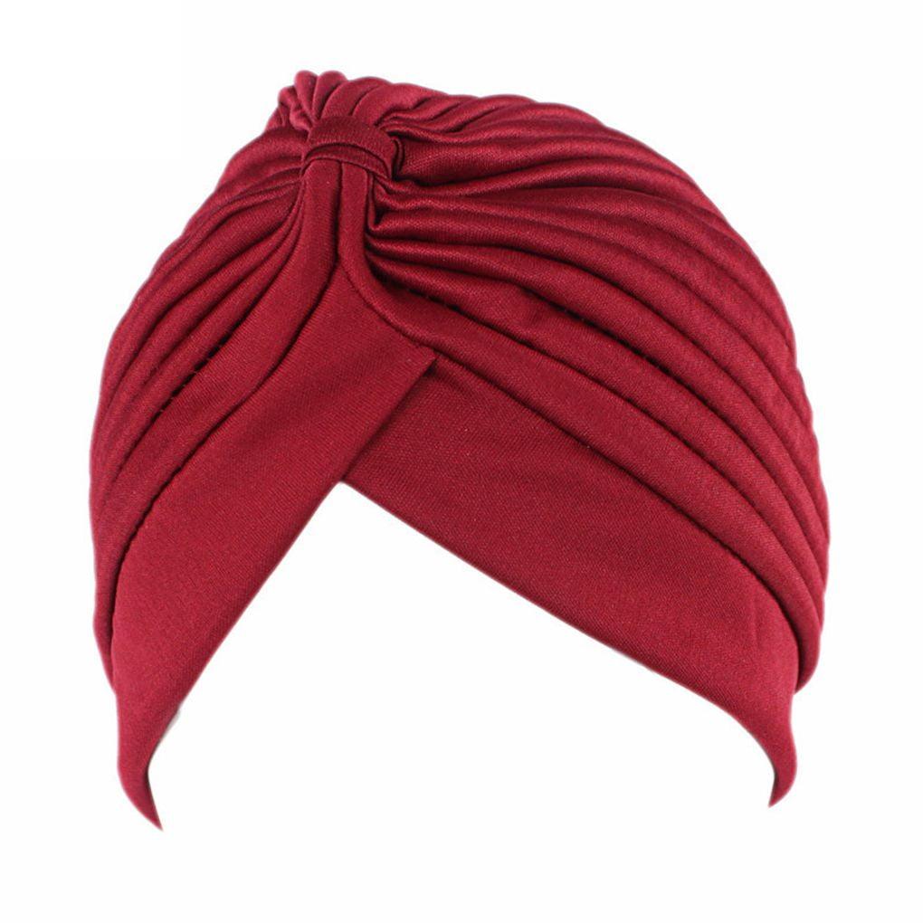 Women Turban Caps Headscarf Pleated Wrap Chemo Cap