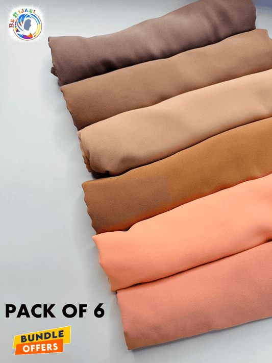 Georgette Chiffon Hijabs & Scarves Deal 23 ( Pack of 6 )