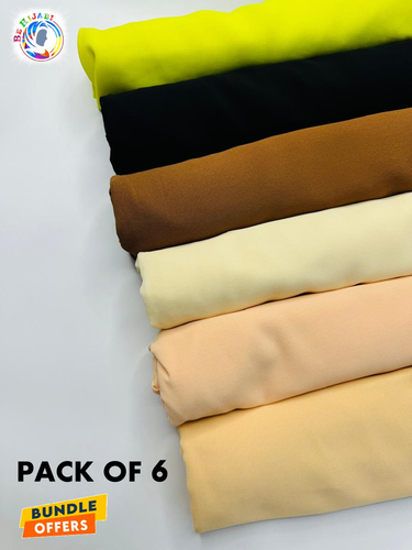 Georgette Chiffon Hijabs & Scarves Deal 24 ( Pack of 6 )